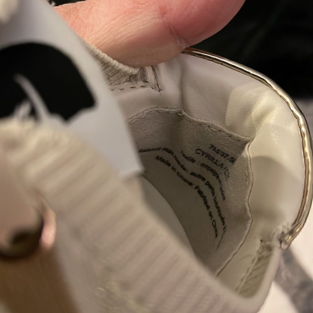 Karl lagerfield cyrilla white tan ecru knit sneakers 7m - Picture 8 of 8